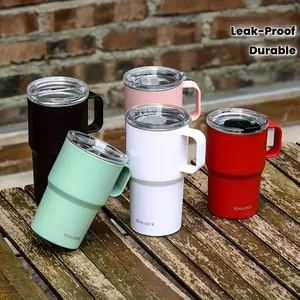 1pc Stainless Steel Insulated Travel Mug - Leak-Proof Lid, Vibrant Colors (Black, White, Pink, Red, Teal), Perfect For Coffee, Tea, And Outdoor Adventures, Coffee Travel Mug | Vibrant Cup Design | Durable Drinkware Insulated Cups