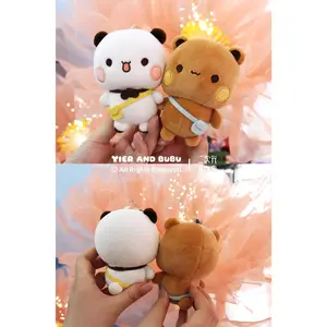 Original Cute Bubu Dudu keychain 10cm Super Soft Cartoon Bag Accessories Kawaii Panda Dolls Christmas Couple Gifts