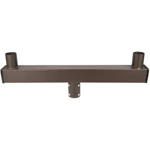 Bullhorn Adapter for 2 3/8" Slip Fitter Mount Parking Lot Street Light Durable Steel Construction 2 Arms Inline Adapter for 4-inch Round Pole