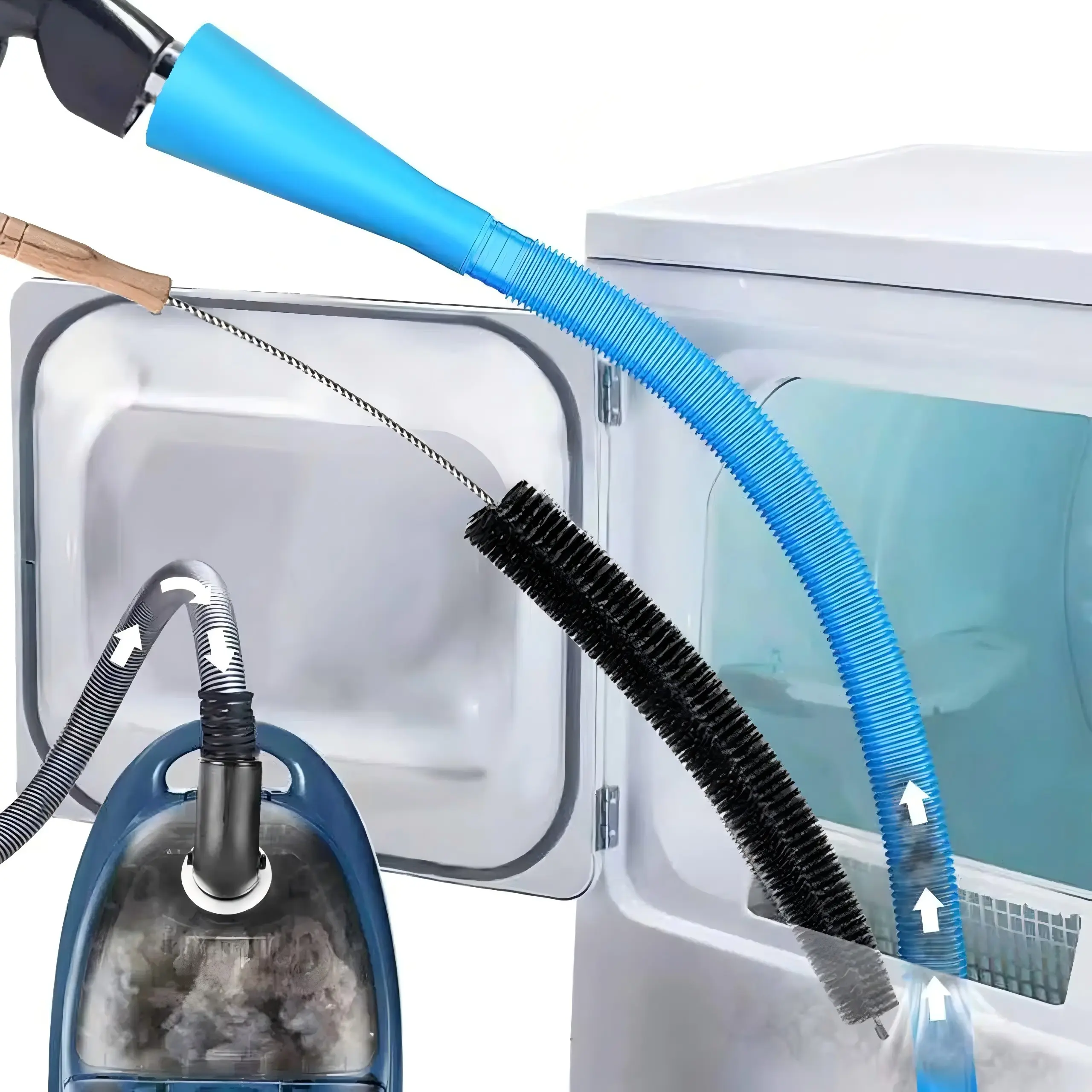 2 Pieces Dryer Vent Cleaner Kit,Dryer Lint Brush,Vacuum Hose Attachment,Brush Lint Remover,Vacuum Hose Replacement Parts