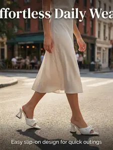 2026 New Women's High Heel Sandals, Strapless Thick Sole Pointed Toe, Comfortable and Stable, Perfect for Mother's Day, Office, Date, Party