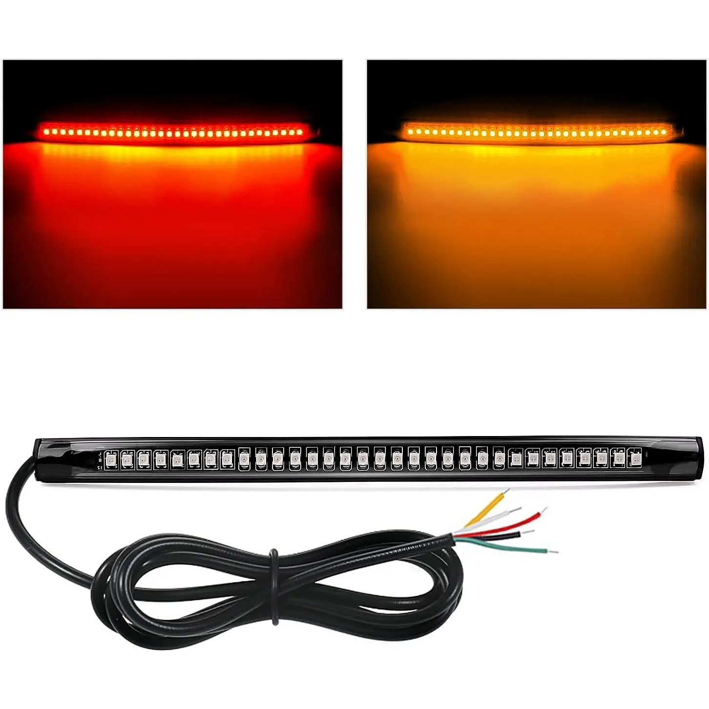 Nilight 32 LED 8 Flexible License Plate Light Strip Tail Brake Stop Turn Signal Light Universal for Harley Motorcycle Bike ATV Car SUV motorcycle light sequential lights flexible leddisplay led cardisplay led display