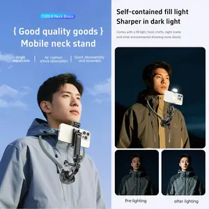 Magnetic Neck Brace Stabilizer, 360° Rotation & Anti-Shock, T300-E Hands-Free Mount for iPhone, Android, Action Cameras, First Person Pov