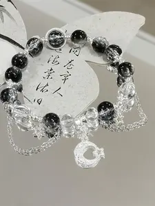 Minimalist Starry Moon Bracelet with Hollow Star and Moon Pendants, Elegant Jewelry for Men and Women, Perfect Gift for Friends and Family