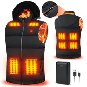 Rrtizan Heated Vest for Mens and Womens with 10000Mah Battery Pack, Detachable Heated Hood Heating Clothing, 3 Temperature Levels Electrically Heated Jacket, Szie XL Szone