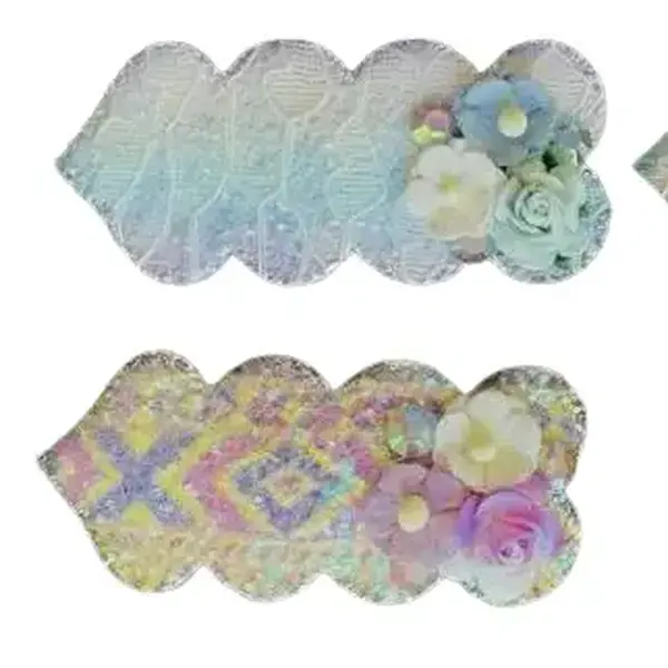Leather Floral Snap Clips
