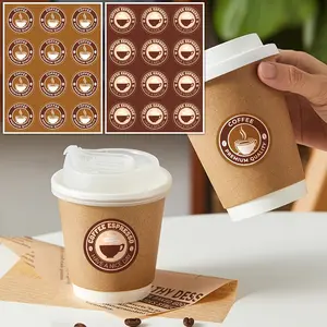 120pcs Coffee Label Stickers, Perfect for Coffee Cups, Great Gift Choice, Ideal for Decorative Additions, Stand Type Product