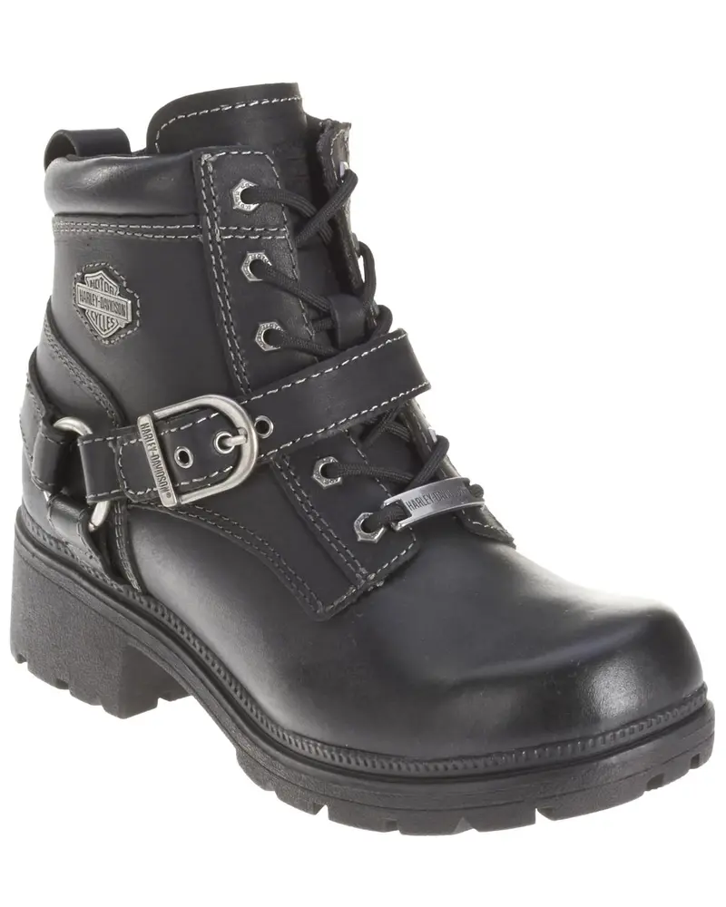 Harley Davidson Women's Tegan Lace Moto Boot Round Toe - D84424