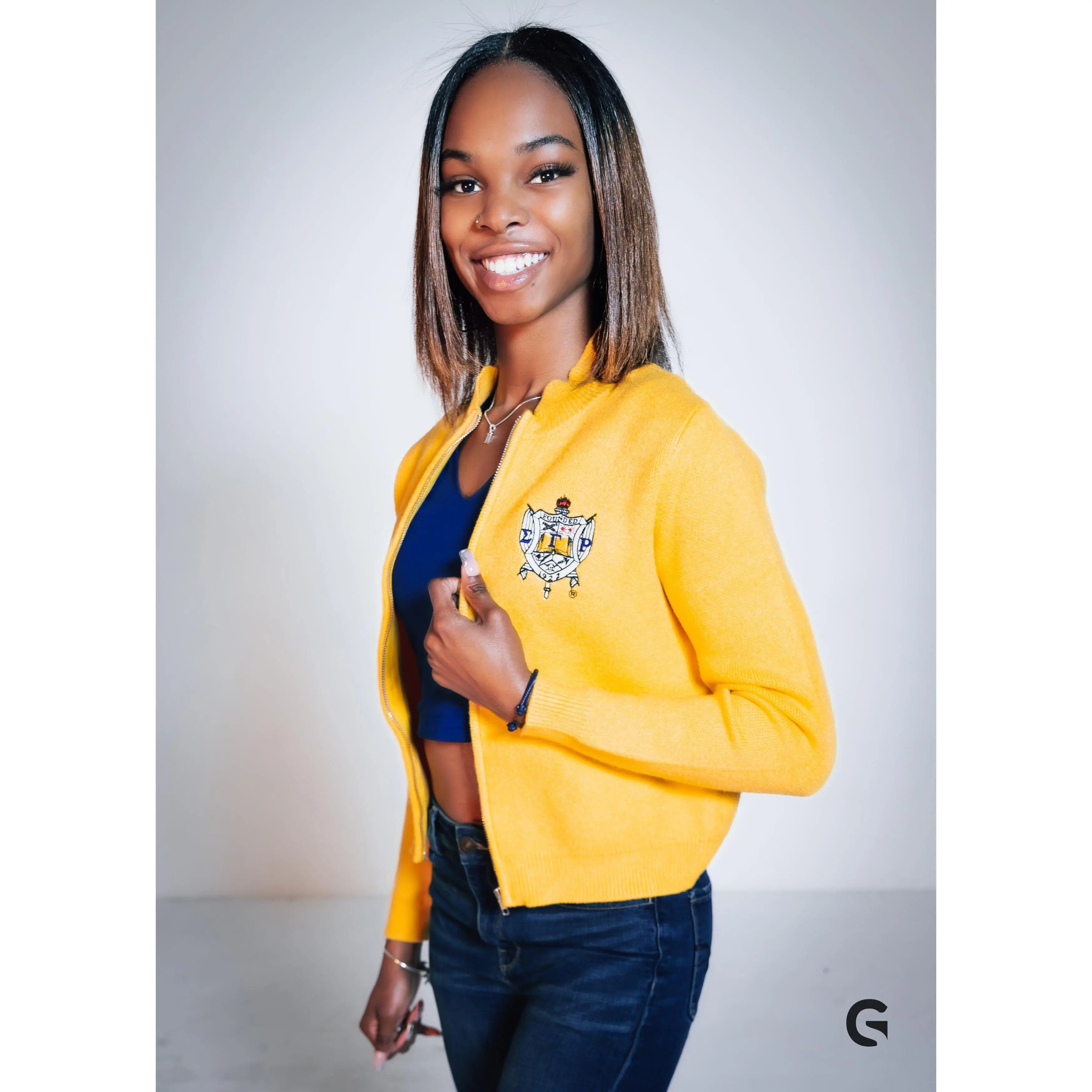 Sigma Gamma Rho Classic Gold Knit Cardigan