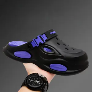 Men's summer sandals, outdoor thick-soled, non-slip, deodorizing, waterproof, soft and comfortable beach shoes, suitable for indoor and outdoor, hiking, camping, and beach travel.