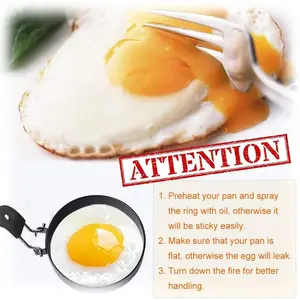 3-Piece Reusable Stainless Steel 3.5in Nonstick Egg Ring Set, Oil-Resistant Heat-Resistant Round Crumpet Molds for Pancakes, Portable Griddle Utensils for Indoor-Camping Breakfast Sandwiches | Home & Kitchen Bakeware