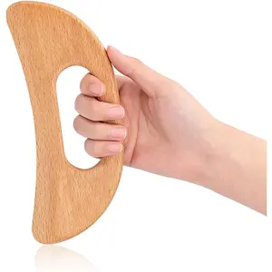 Body Gua Sha Tool Wooden Lymphatic Drainage Massager Gua Sha Massage Tool Muscle Scraping Massage Tool Wood Gua Sha Board with Hand Grip SPA Tool Body Sculpting Anti Cellulite Tool for Man and Women