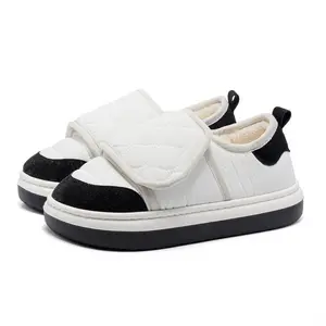 YASSIA Winter Warm Quilted Slippers | Cozy Fleece Lined Indoor Outdoor Shoes Girl Women White