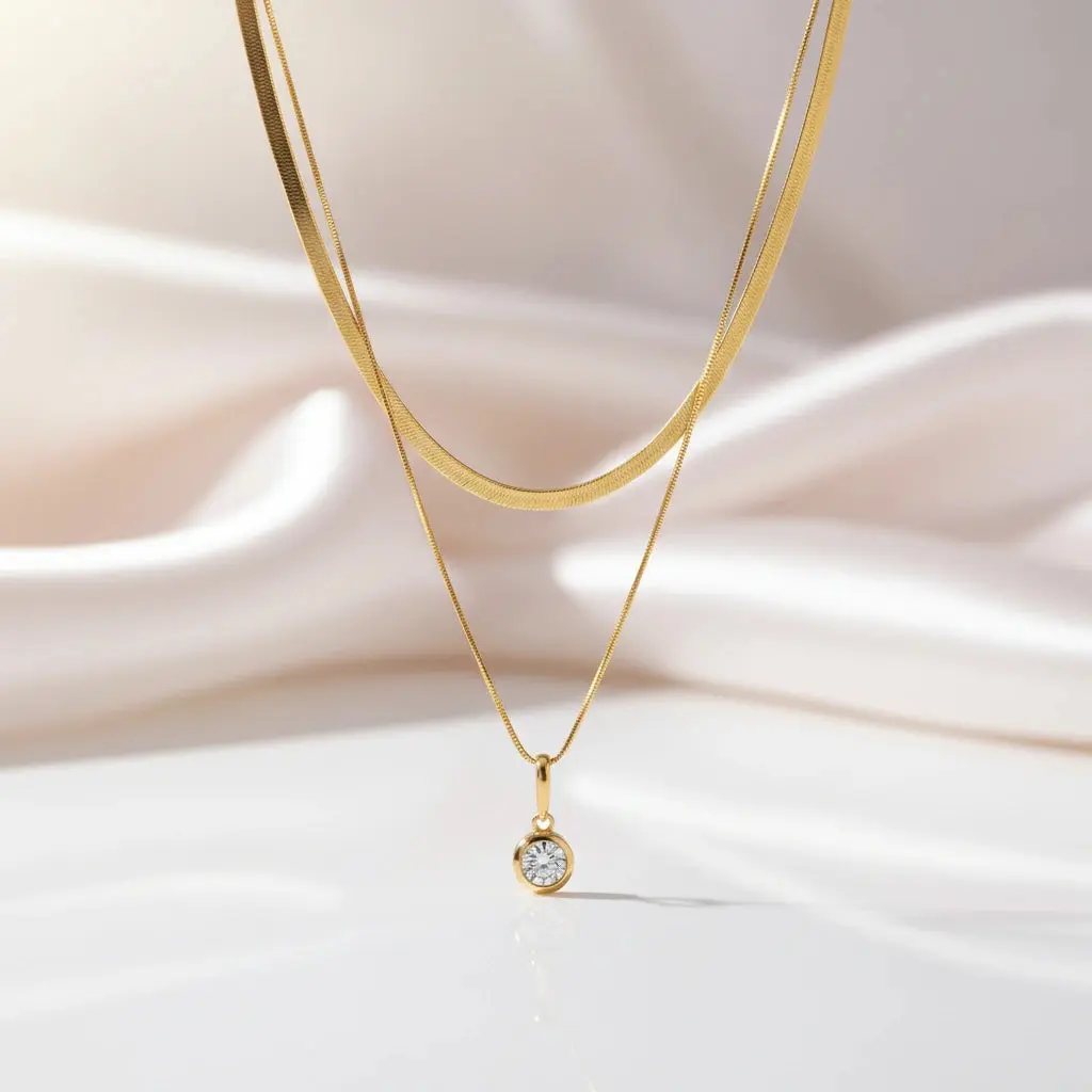 Classic 1.0 Ct Round Cut Diamond Option Necklace