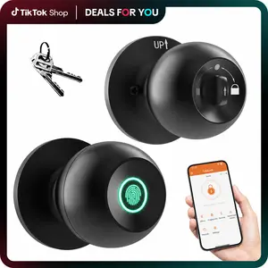 [10 Months Battery Life]EUERTE Silent Fingerprint Smart Door Knob, Biometric Keyless Entry Lock with APP Remote Control,Auto Lock 3 Modes,Smart Security Lock for Bedroom,Apartment,Garage,Office & Home Indoor Rooms,deals for you day