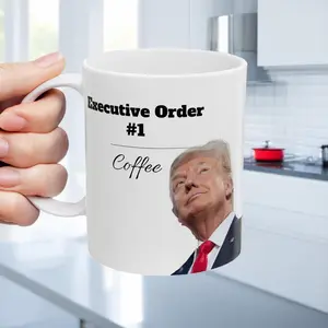 Executive Order #1: Coffee Political Ceramic Coffee Mug - Reusable, Dishwasher & Microwave Safe, Funny Gift for Coffee Lovers