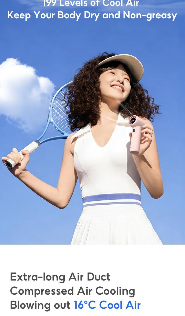 Yodevoe Mini portable handheld fan, rechargeable 3000mAh battery, 100 fan speeds, USB powered, suitable for travel, office, and personal use - Protective