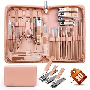 Stainless Steel 30-Piece Nail Clipper Pedicure Kit, Zippered Bag Nail Care Tools, Manicure & Pedicure Set, Beauty Essentials
