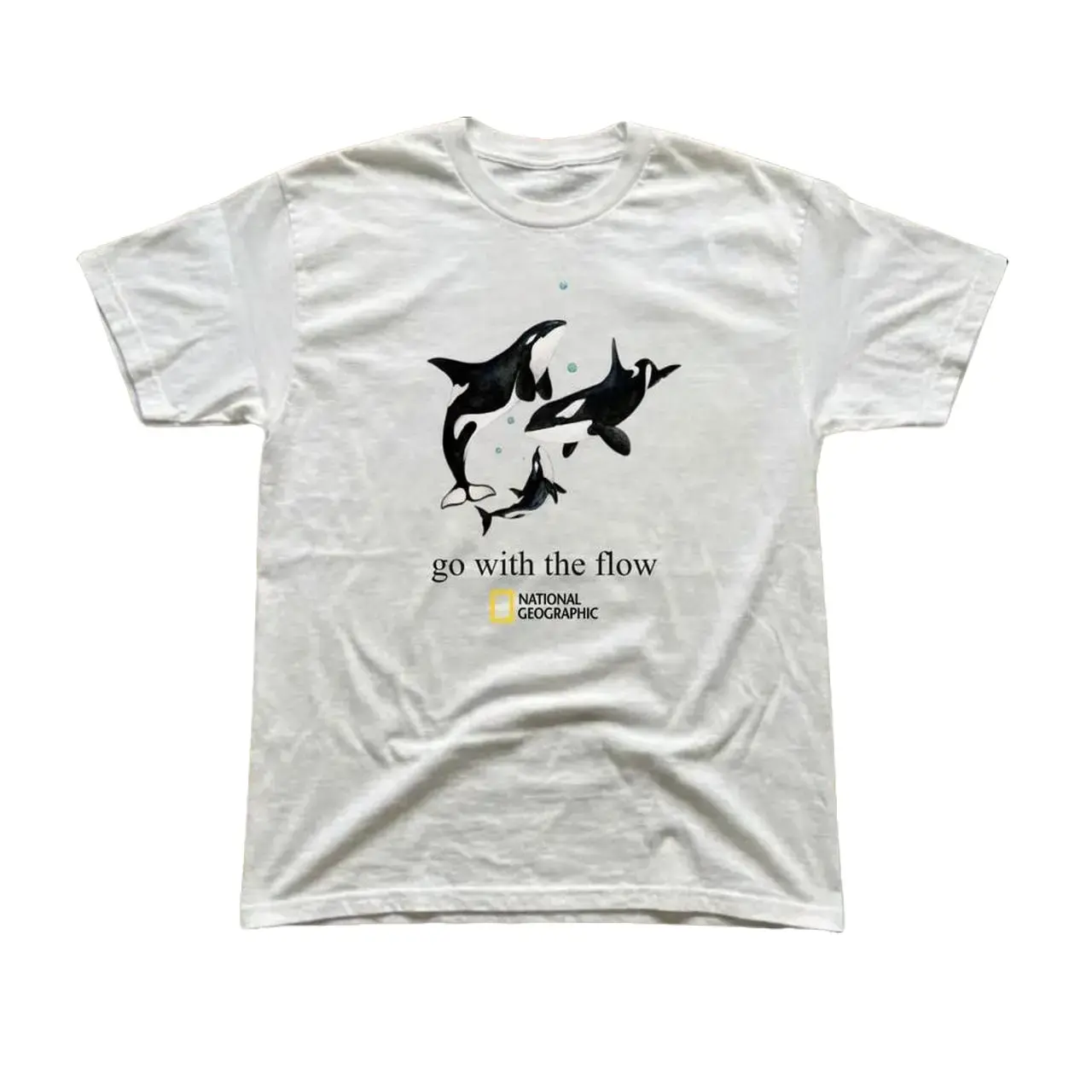 Gildan Men's and Women's T-shirt, National Geographic white t-shirt with orca Graphic Tee, Animal tee, Y2k Unisex Graphic Tees Gothic Grunge Emo Scene Amity Affliction Style Clothes Menswear Womenswear Streetwear