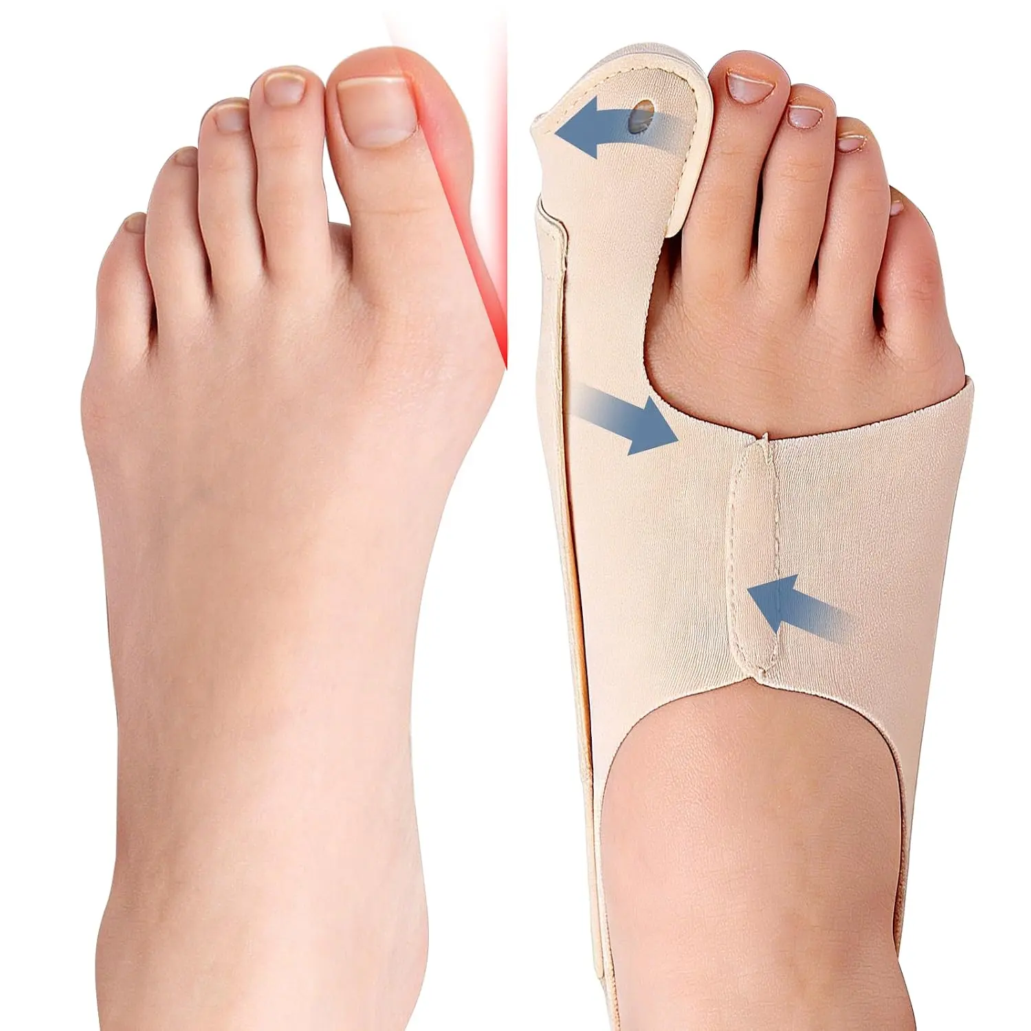 Bunion Corrector 2-Pack for Women & Men, Ultra-Thin Toe Splint | Hallux Valgus Relief Splint, Soft Toe Straightener Fits Inside Shoes, Adjustable Support for Day & Night