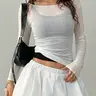 Women's Sheer Mesh Boat Neck Long Sleeve Top, Y2K Aesthetic Streetwear, Lightweight See Through Layering Tee, Slim Fit Stretchy Top for Summer Going Out, Daily Lounge, Fitness & Date Night, 2026 Trendy Women's Casual Clubwear & Basic Outfit
