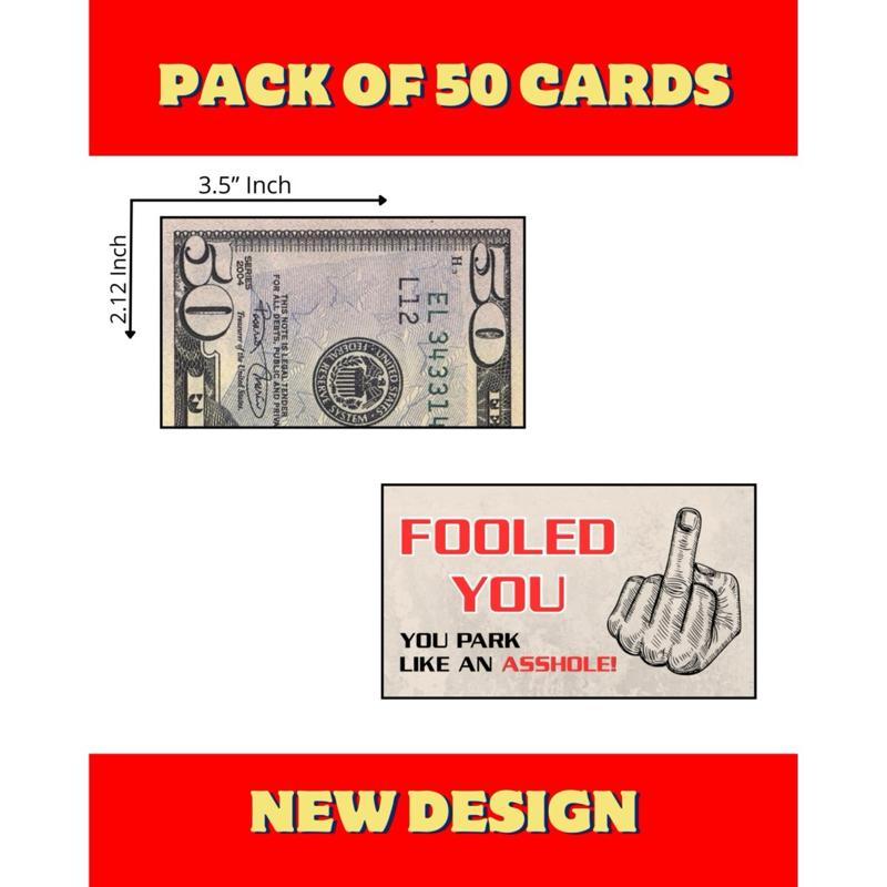 You Park Like An A-hole Bad Parking Prank Cards Funny Bad Parking Warning Cards – Leave Under Windshield – 50 Pack