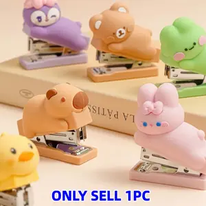 Mini Doll Stapler Set, 400 Pieces 24/6 Staples, Cartoon Design, Portable Office Binding Tool, School Supplies, Back-To-School Essentials