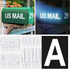 148 count 3" Reflective Mailbox Numbers Stickers for Outside,White Letter and Number Stickers Address Numbers for Mailbox,Self Adhesive Vinyl  House Decal for Door  Home