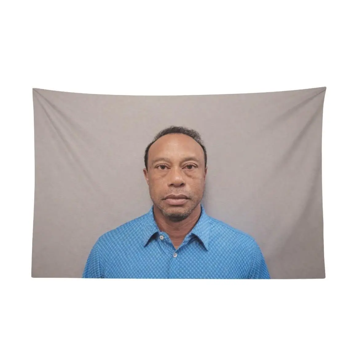 Tiger Woods  Mugshot tapestry - Iconic Moment Wall tapestry - Celebrate Sports History with Teamwork Excellence and Collaboration Tribute Decor Tapestry Bedroom Dorm Wall Athlete