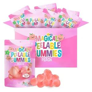 Magical Peelable Gummies Peach - 6 OZ Sweet Fruity Treats for Peach Lovers - Unique Peelable Experience - 6 Ounce Bag of Peach-Flavored Gummies