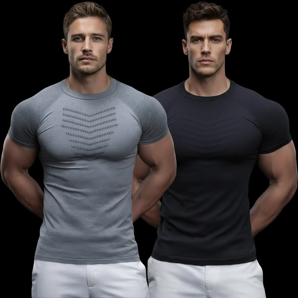 Nadsir Men's Compression Tights, High-Elasticity One-Knit Fabric, Breathable Quick-Dry Sports Short-Sleeve T-Shirt, Gym Workout Running Training Top, 2026 Summer New Men's Training Wear