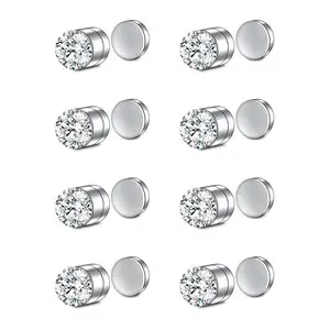 No Piercings Magnetic Fake Nose Rings Studs, Punk Style Magnetic Nose Stud Clip On Lip Ear Non Pierced Jewelry for Women Men Silvery Black Golden 3mm