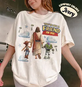 Comfort Colors Retro Jesus You've Got A Friend In Me T-shirt, Jesus Story Tshirt, Faith Friendship Shirt, Jesus Tee, Christian Shirt