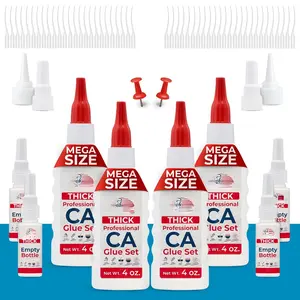 16 oz. Thick CA Glue for Woodworking,  Super Glue Kit for  Turning with Extra Bottles, Anti Clog Caps, Microtips, Thick Viscosity Cyanoacrylate for Plastic, DIY, Craft, Hobby, etc