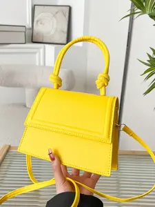 1pc Solid Color Advanced PU Leather Textured French Niche Design Commuter Square Bag Women 2023 New Versatile Crossbody Bag For Black Friday