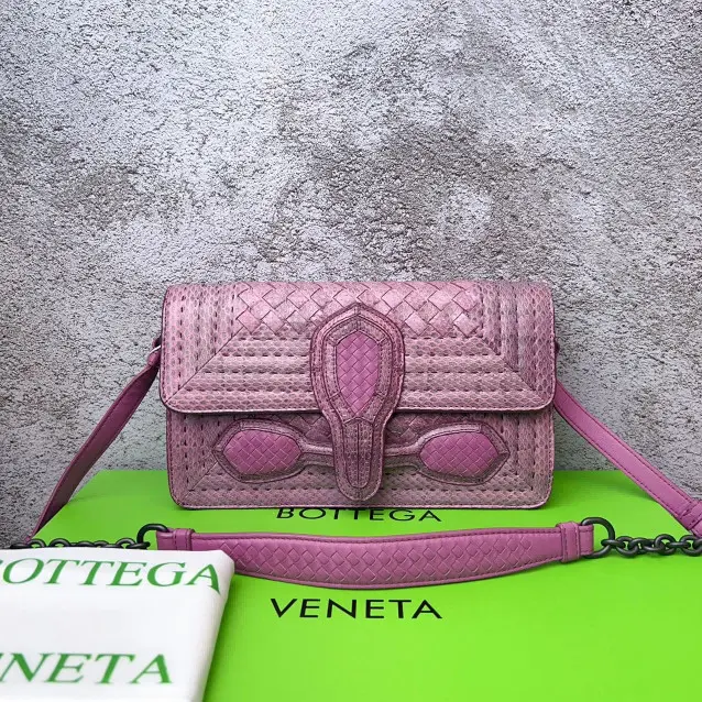 Pre-owned Bottega Veneta As Shown Crossbody Bags Pink Leather Rialto Shoulder Bag 2.24 SH