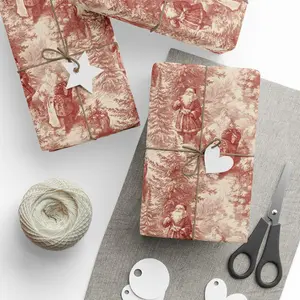 Vintage Christmas Toile Gift Wrap Holiday Gift Wrapping Paper Christmas Gift Wrap Xmas Christmas Vintage Victorian Roll Gift Wrap Paper GFTMT39
