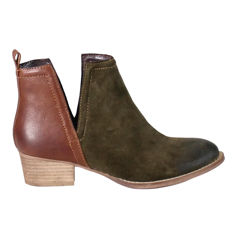 Diba True Womens Stop By Pull On Round Toe Casual Boots Ankle Low Heel 1-2" - Green