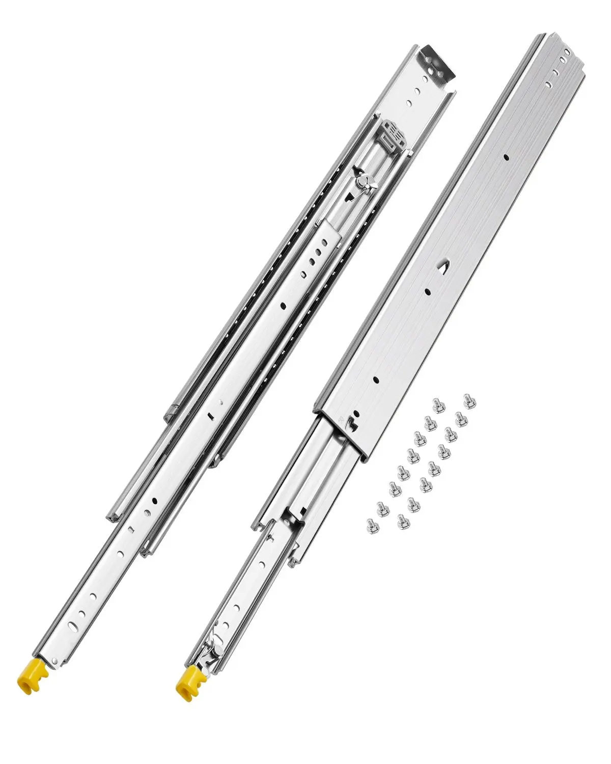 1 Pair 30-Inch Full Extension Drawer Slides, 500-Pounds Load Capacity, Locking Ball-Bearing Drawer Slides With Side-Mount Rails, Heavy-Duty Kitchen Cabinet And Furniture Drawer Hardware For Smooth Operation And Secure Locking