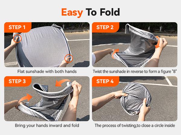 WOLFBOX Graphene Car Windshield Sun Shade with Ice Silk Technology Advanced Heat Dissipation Fabric, Blocks 99% UV & Infrared Rays, Foldable Front Window Sunshade WOLFBOX Graphene Car Windshield Sun Shade with Ice Silk Technology Advanced Heat Dissipation Fabric, Blocks 99% UV & Infrared Rays, Foldable Front Window Sunshade