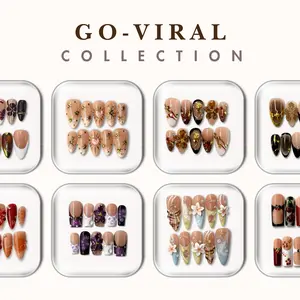 NailPhoria GO-VIRAL Collection - Handmade Press-On Nails | Reusable, Salon-Quality, Long-Lasting, Glossy Design