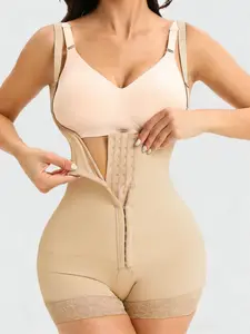 1 Count Women High Compression Body Shaperwear, Fajas, Four-Hooks & Eyes Closure Colombian Shapewear, Butt Lifting And Tummy Control Jumpsuit, Thigh Slimming Lingerie, Waist Trainer, Elasticity Underwear, Suitable For Daily Wear Or Formal Occasions