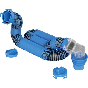 RV Sewer Hose 15 FT, Sewer Hose for RV Camper RV, Sewer Hose Kit with Swivel Fitting - Includes 90 Degree Clear View Sewer Adapter, and 2 Storage Caps