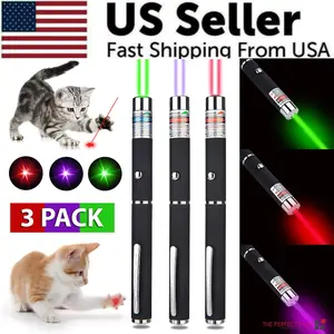 3 Packs  Laser Pointer Pen Green Blue Red Light Visible Beam Lazer