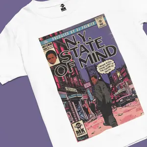NY State of Mind MK Classic Unisex Heavy Cotton Tee Medium Fabric Crew Neckline Basic Top Menswear Casual Fashion