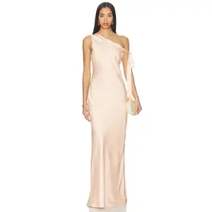 Runaway The Label Viola One Shoulder Maxi Dress in Peach