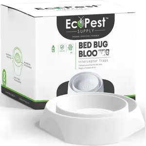 Bed Bug Interceptors – 8 Pack | Bed Bug Blocker (Pro) Interceptor Traps (White) | Insect Trap, Monitor, and Detector for Bed Legs pet home