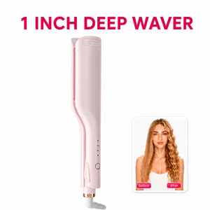 Hair Crimper & Curling Wand for Beach Waves with Ionic Technology, Dual Voltage & Lightweight Design, Reducing Frizz & Damage, Perfect for Travel DealsForYouDays