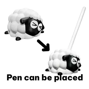 3D Printed Sheep Pen Holder, Pen Cups, Creative Desktop Organizer, Design, Home School Office Gift, Space Saving Decorative Accessory