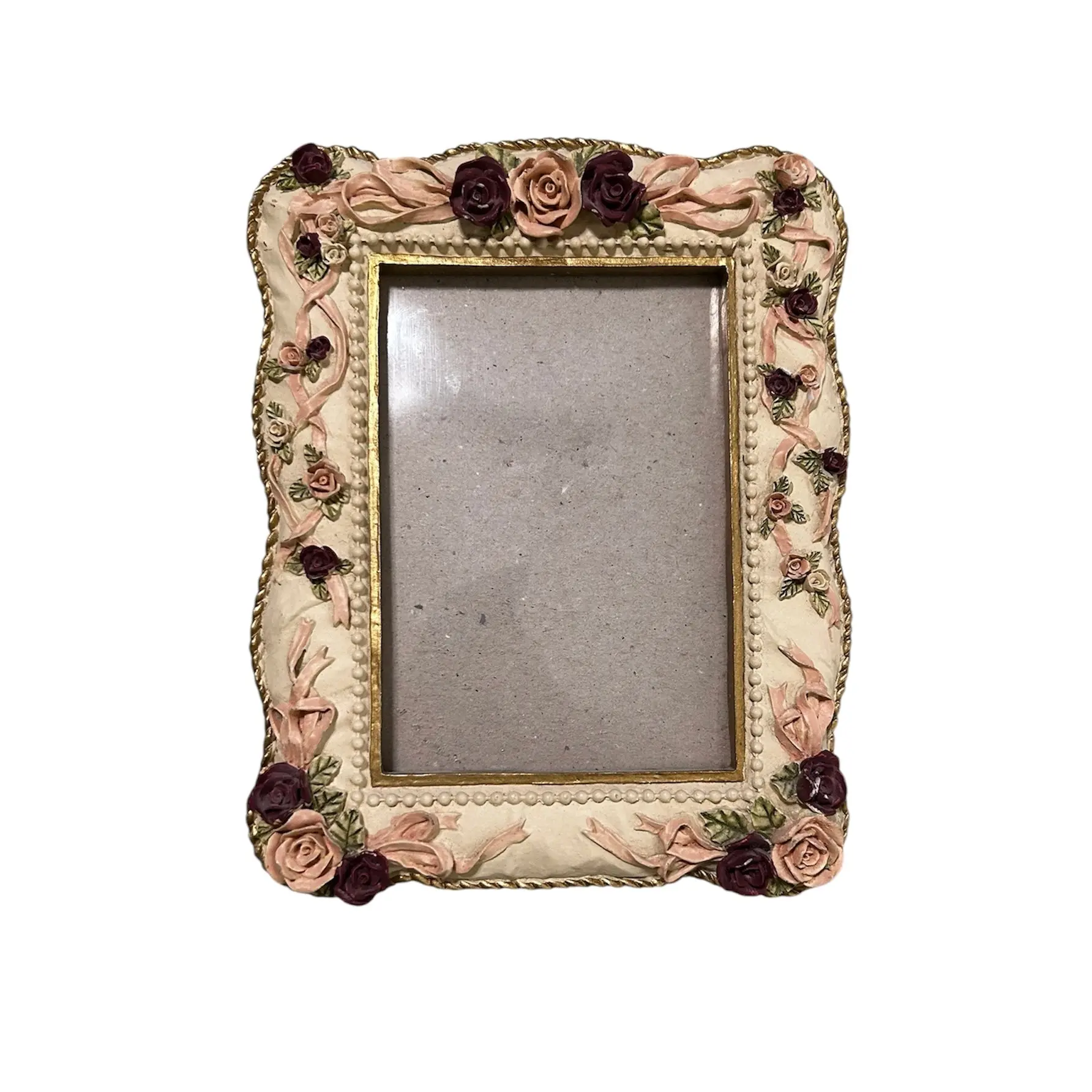 Ben Rickert Vintage Floral Ribbon Photo Frame, Home Decor for Room Decor